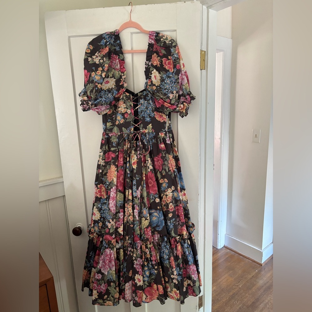Selkie Puck Floral French Corset Ritz Gown Dress - Picture 7 of 8